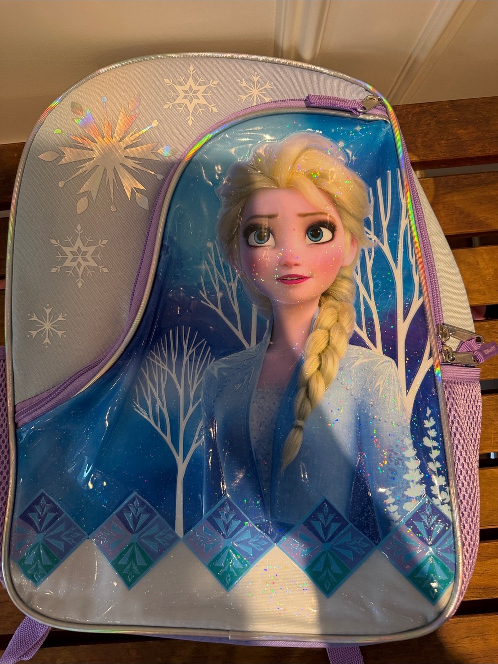 Frozen Elsa Girls' Purple and Blue Backpack